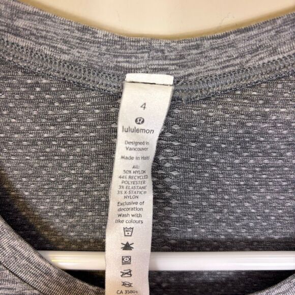 Lululemon Heathered Grey Swiftly Tech Long Sleeve Workout Top 4 - Picture 5 of 5